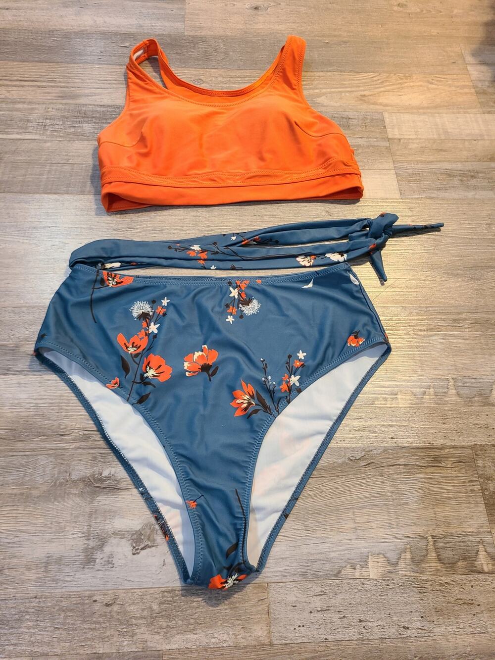 Unknown brand xl women's floral high waist bikini set